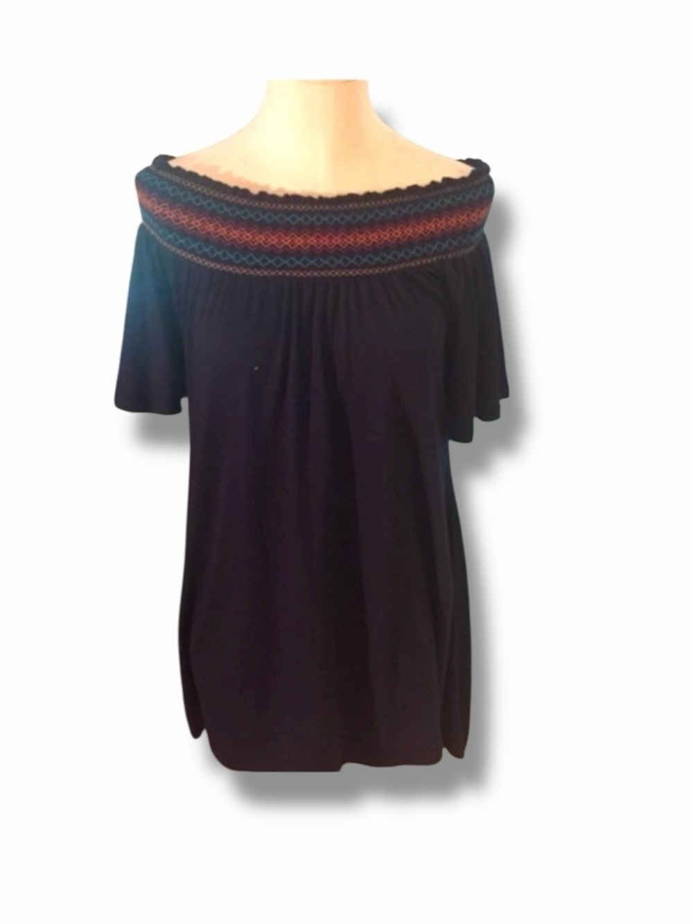 Living Doll Off-the-Shoulder Tunic-Dress Blue -  XS NWT